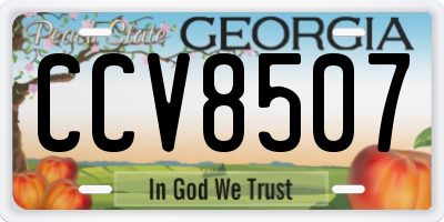 GA license plate CCV8507