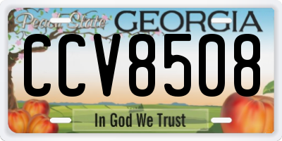 GA license plate CCV8508