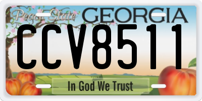 GA license plate CCV8511