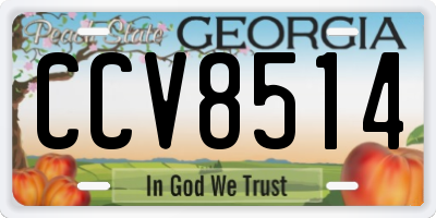 GA license plate CCV8514