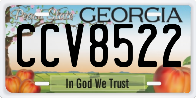 GA license plate CCV8522