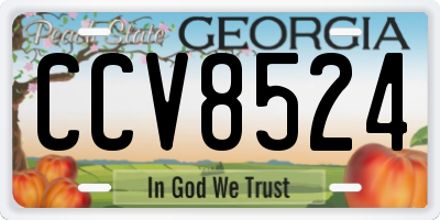 GA license plate CCV8524