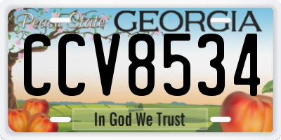 GA license plate CCV8534