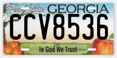 GA license plate CCV8536