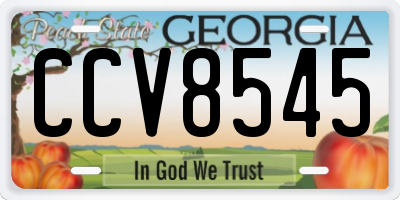 GA license plate CCV8545