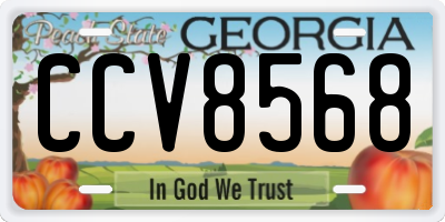 GA license plate CCV8568