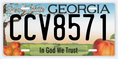GA license plate CCV8571