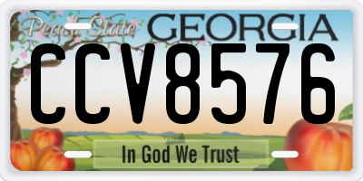 GA license plate CCV8576