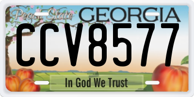 GA license plate CCV8577