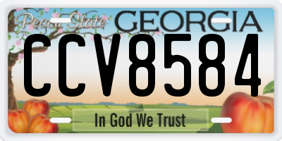 GA license plate CCV8584