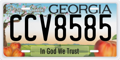 GA license plate CCV8585