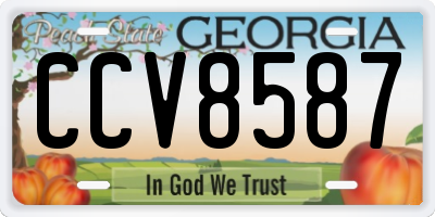GA license plate CCV8587