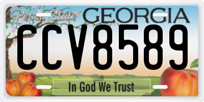 GA license plate CCV8589