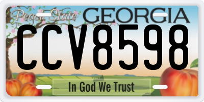 GA license plate CCV8598