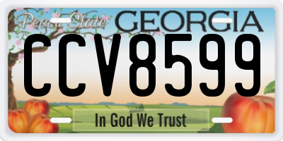 GA license plate CCV8599