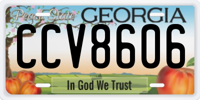 GA license plate CCV8606