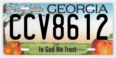 GA license plate CCV8612