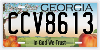 GA license plate CCV8613