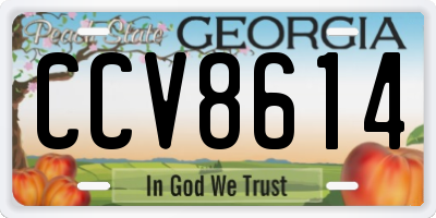 GA license plate CCV8614