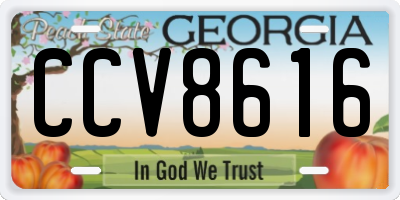 GA license plate CCV8616
