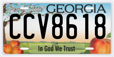 GA license plate CCV8618