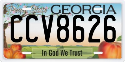 GA license plate CCV8626