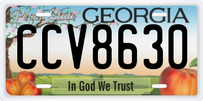 GA license plate CCV8630