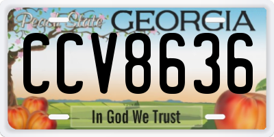 GA license plate CCV8636