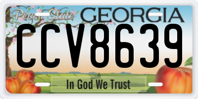 GA license plate CCV8639
