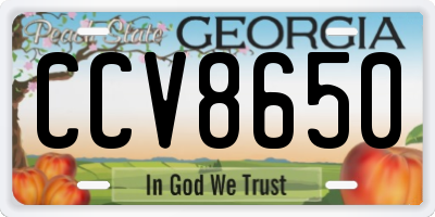 GA license plate CCV8650