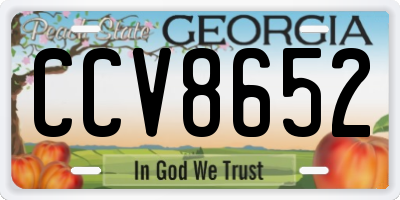 GA license plate CCV8652