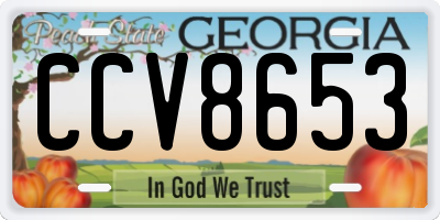 GA license plate CCV8653