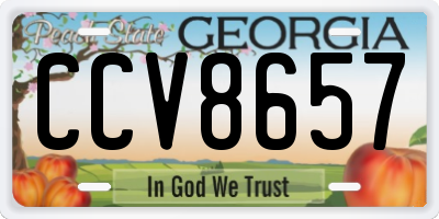GA license plate CCV8657