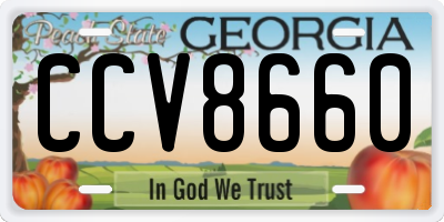 GA license plate CCV8660