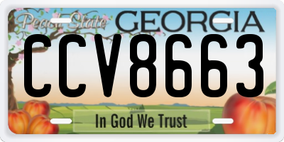 GA license plate CCV8663