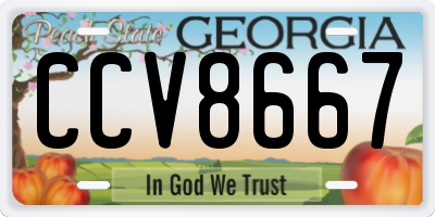 GA license plate CCV8667