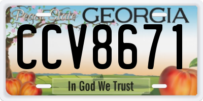 GA license plate CCV8671