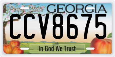 GA license plate CCV8675