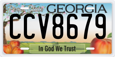 GA license plate CCV8679