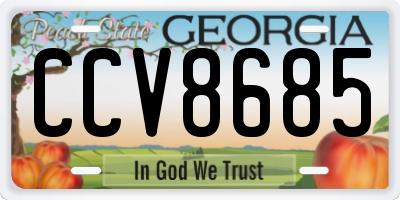 GA license plate CCV8685