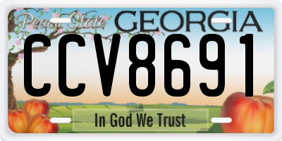 GA license plate CCV8691