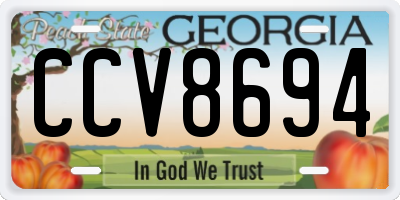 GA license plate CCV8694