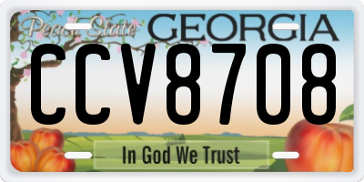 GA license plate CCV8708