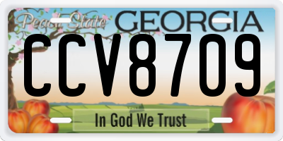 GA license plate CCV8709