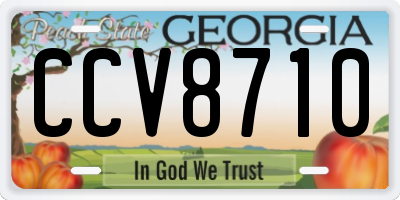 GA license plate CCV8710