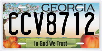 GA license plate CCV8712