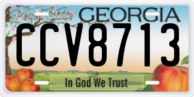 GA license plate CCV8713