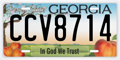 GA license plate CCV8714