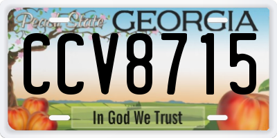 GA license plate CCV8715