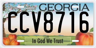 GA license plate CCV8716